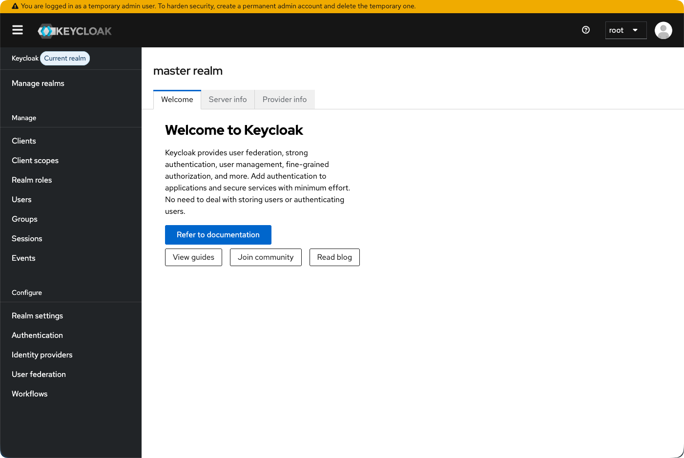 Keycloak Sandbox 界面